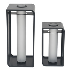 23251#S/2 13/19" Outdoor Solar Lanterns, Black