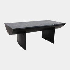 23254#46x24" Modern Marble Top Coffee Table, Black
