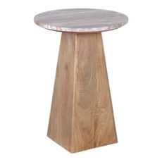 23268#22x16" Triangular Base Accent Table, Tan/brown