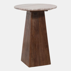 23268#22x16" Triangular Base Accent Table, Tan/brown