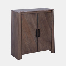 23284#35x32" Slanted 2-door Cabinet, Gray/brown