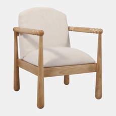 23314#36x25" Ribbed Arm Accent Chair, Ivory