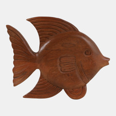 23350#11x10" Wooden Fish Figurine, Natural