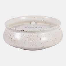 80566-01#8" 30 Oz Lily Pear Glazed Candle, White