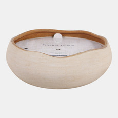 80567#8" 40 Oz Warm Vanilla Organic Candle, Light Brown