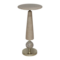 EV23382#24" Reece Wood And Marble Accent Table