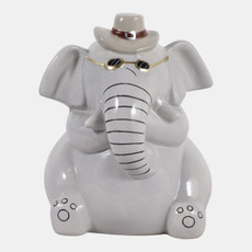 23408#6x5" Cool Elephant With Glasses, Gray