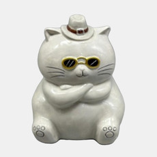 23409#6x5" Cool Cat With Glasses, Gray
