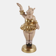 23418#16x7" Ballerina Hippo, Gold
