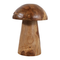 EV23432-02#14" Harvey Large Carved Wood Teak Mushroom