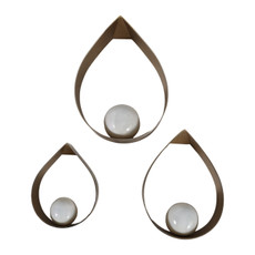 EV23464#S/3 9/11/14" Royalton Gold Teardrop Wall Decor Wit