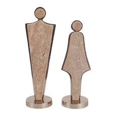 EV23470#S/2 13/15" Otway Travertine Couple Statuary