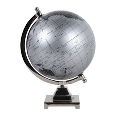 EV23490#12" Rinnar Black And Silver Metal Globe