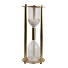 EV23494-02#18" Lillet Gold Metal Hourglass Sandtimer With Whi