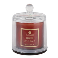 EV80586-08#5" 6oz Hazel Amber & Oak Glass Cloche Candle 