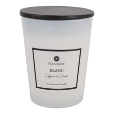 EV80587-02#7" 31oz Blanc Saffron & Suede Glass Candle Wood