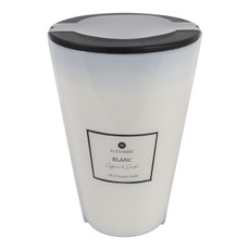 EV80588-03#12" 128oz Blanc Saffron & Suede Glass Candle Wood 