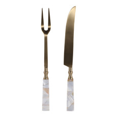 EV23515-03#S/2 13" Sebring Mother Of Pearl Carving Utensil 