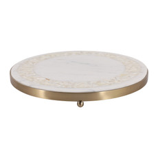 EV23520#14" Sebring Mother Of Pearl And Marble Tray