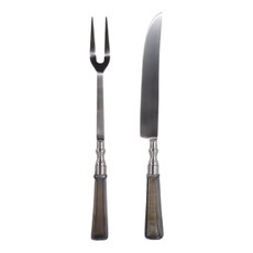 EV23530-03#S/2 13" Shreve Black Luster Glass Carving Utensil 