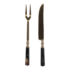 EV23538-02#S/2 13" Stryker Horn Carving Utensil Set 
