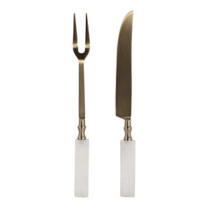 EV23540-03#S/2 13" Sylvania White Quartz Carving Utensil Set 