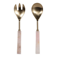 EV23548-01#S/2 11' Urbana Rose Quartz Salad Utensil Set 