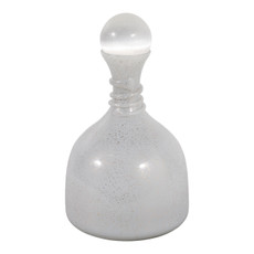 EV23565-02#12" Waite Lg Glass Bottle W/selenite Stopper,white