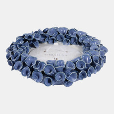 80507#11" 13 Oz Magnolia & Lily Floral Applique Candle, 