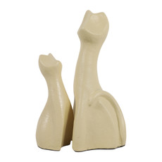 EV23607#S/2 8/12" Puuurfecto Feline Cat Terracotta Statuar