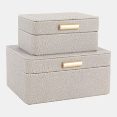 22102-02#S/2 7/9" Striped Rounded Corner Boxes, Green
