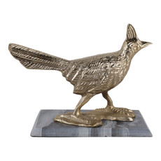 EV23659#Copper Bird And Marble Statuary