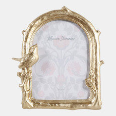 23689#4x6" Birds & Branches Arch Photo Frame, Gold