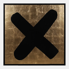 70236-02#47x47 Hand Painted Kisses X Frame, Gld/blk