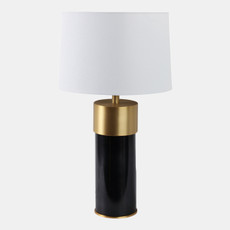51394#28" Metal Table Lamp, Black/gold