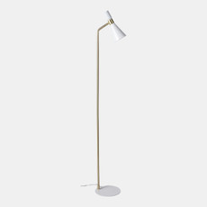 51397#60" Metal Floor Lamp, White/gold