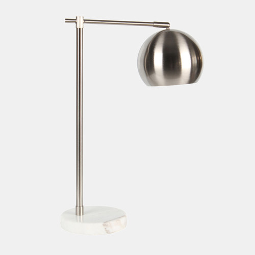50112-02#Metal 22" Round Task Table Lamp, Silver