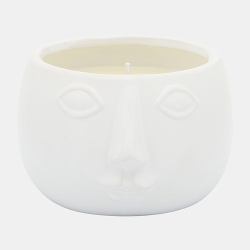 80029-02#5" Citronella Face Candle, White 10oz