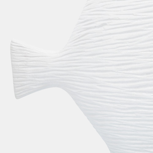 16956-02#Cer, 20" Textured Fish, White
