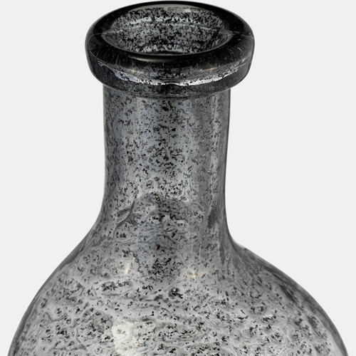 17983-02#Glass, 17h" Irregular Shape Vase, Smoke
