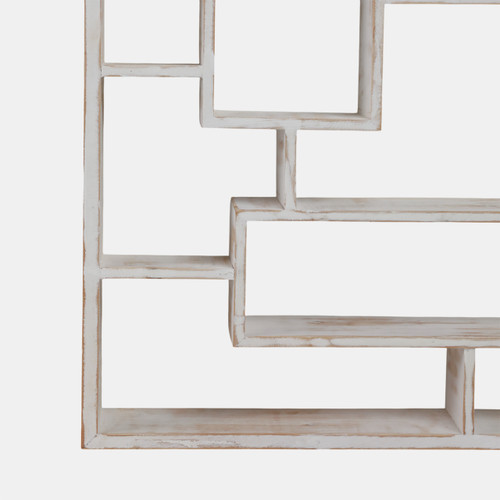12097-01#Wooden Multi-tier Wall Shelf, Whitewash