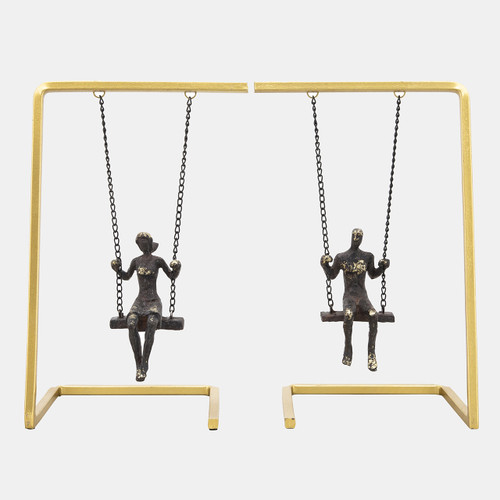 12373#S/2 Swinging People Bookends