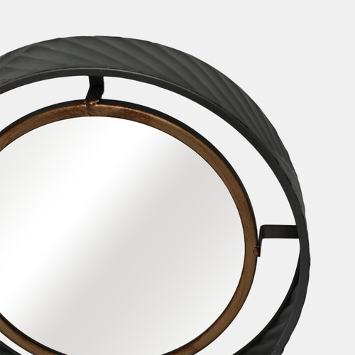 13108-04#S/3 Decorative Metal Frame Wall Mirrors, Gold