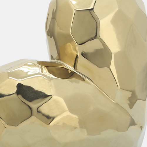 13216-01#Gold Ceramic Heart  11"