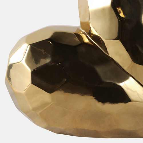 13216-01#Gold Ceramic Heart  11"