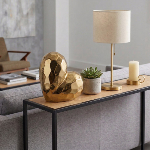 13216-01#Gold Ceramic Heart  11"