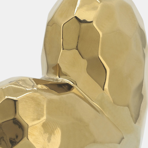 13216-02#Gold Ceramic Heart 8"