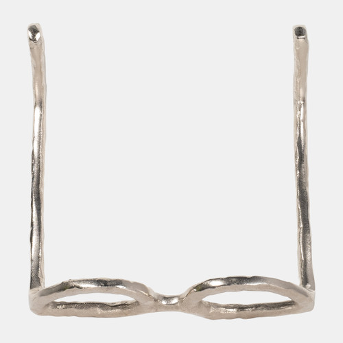 13532-02#Silver Glasses Sculpture