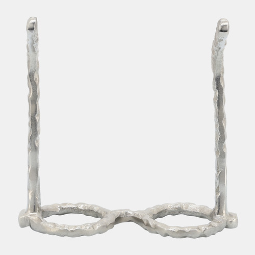 13532-04#Aluminum Glasses Sculpture, Silver