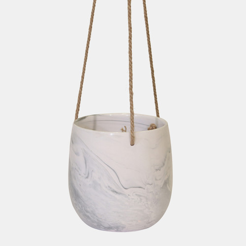 13742-01#Hanging Gray Marble Planter